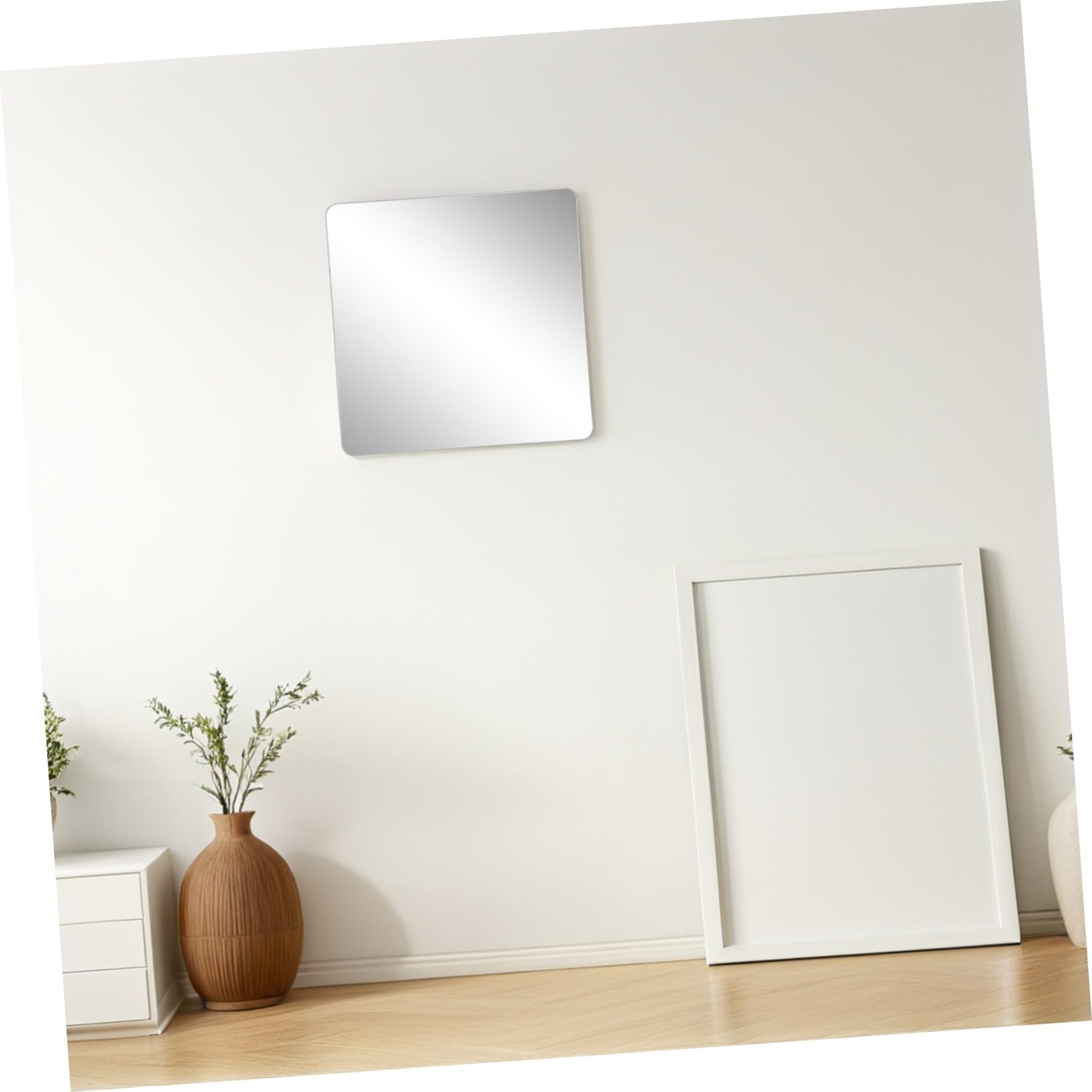 8 Stück Teiliges Selbstklebendes Quadratisches Spiegelfliesen Flexibel Zuschneidbar Unzerbrechlich für Wanddekoration Wohnzimmer Bad Schlafzimmer DIY Raumgestaltung