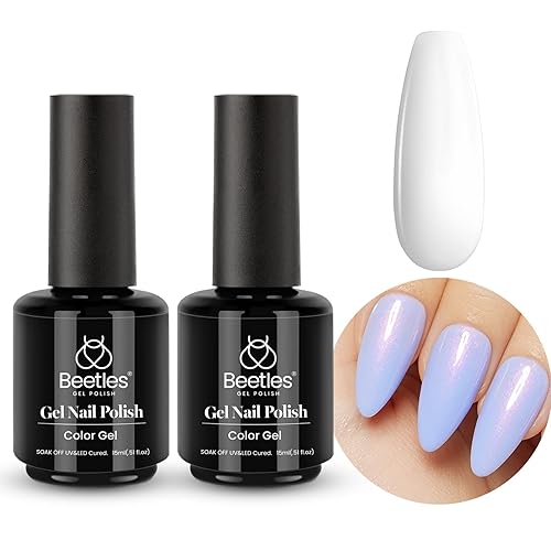 Beetles - 1 esmalte de uñas en gel de 0.5 onzas líquidas, color morado perlado y azul de ensueño, 1 unidad de 0.5 onzas líquidas, esmalte de gel