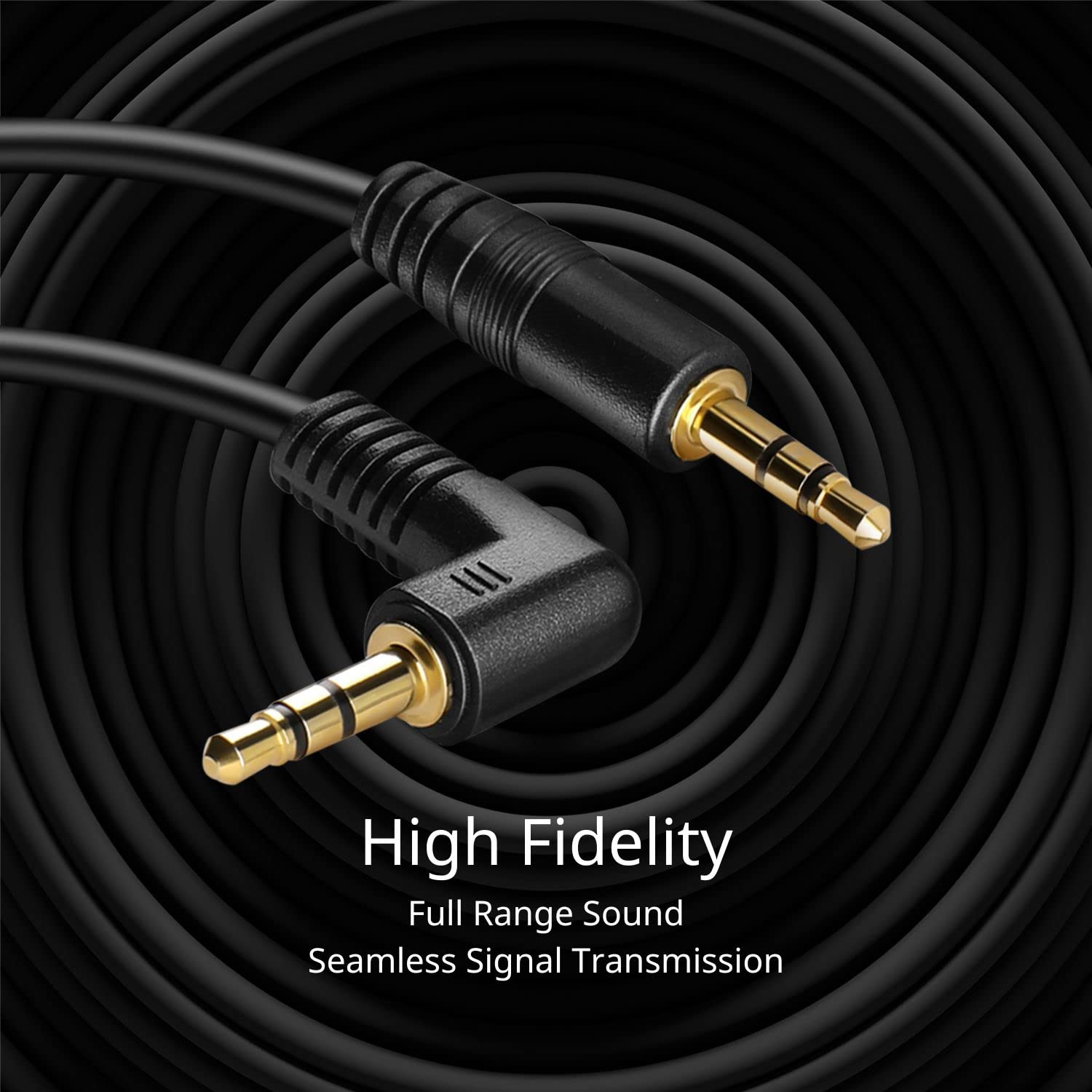 TNP Cavo audio 3,5 mm maschio-maschio AUX (0,91 m) - cavo AUX angolato a 90�� - connettore TRS placcato oro per cuffie per autoradio, smartphone, tablet, computer, altoparlante