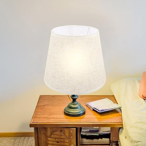 Miniatura 7 de Cubiertas de tela para lámpara de tambor, pantalla de tela, cubierta de lámpara de mesa, clip de repuesto en la pantalla de bombilla para