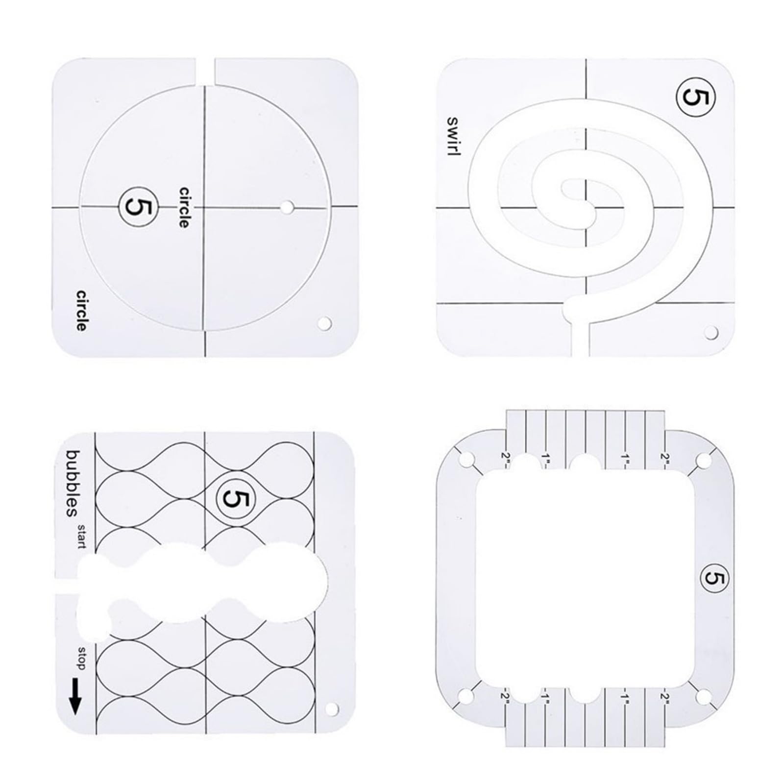 Yrohgkpn C 4Pcs Quilting Templates Lear Acryli Ruler Freemotion Stencils Sewing Patchwork Tool Foot Attachment