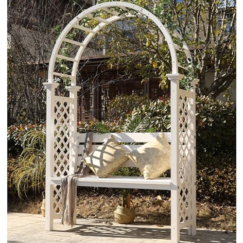 Banco de jardín de Madera con el Arco, Banco al Aire Libre del Patio del diseño de la bóveda para el Patio Trasero, Soporte vides y Las Plantas de Escalada