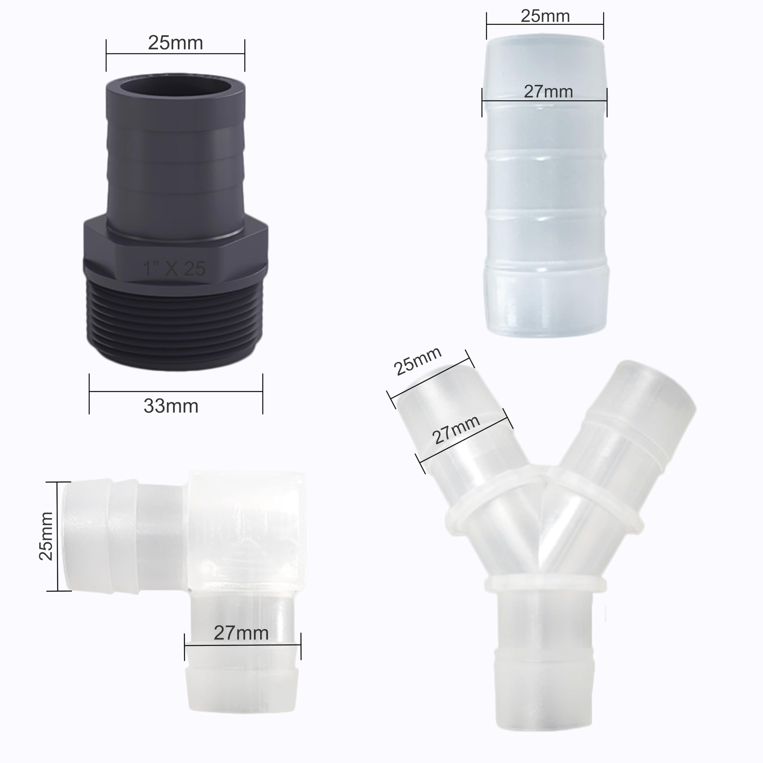 Tubo corrugado para estanque, flexible, a prueba de torceduras, manguera de PVC reforzada para jardines acuáticos, bombas, cascadas y acuicultura (20 pies, negro, 1.0 pulgadas)