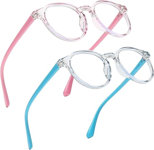 Miniatura 3 de FANNYGO Paquete de 2 lentes de bloqueo de luz azul para niñas y niños, lentes transparentes de bloqueo de computadora para niños y niñas de 4 a 12