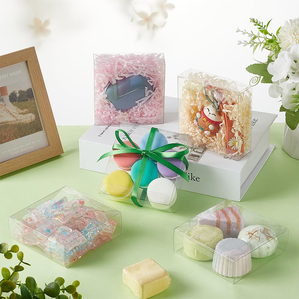 Decvel Cajas Transparentes De 3 X 3 X 3 Pulgadas  Paquete De 50  Caja De Macarron Caja De Regalo