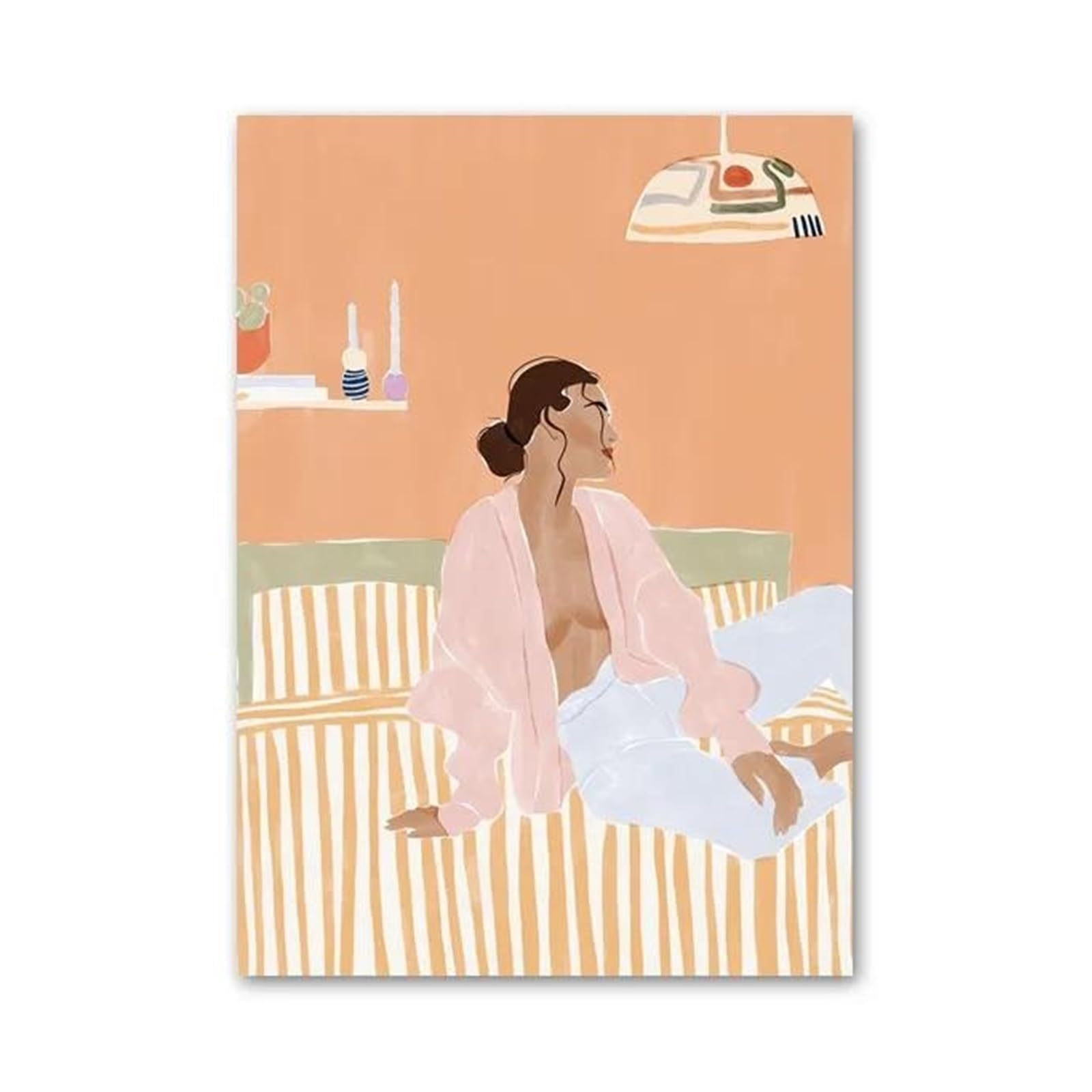 Xenite B Wall Art Canvas Prints Abstract Figure Rainbow Leaves Vintage Posters Prints Picture No Frame Wall Art Canvas Painting Clu Bar Edroom Study Decor(,30X40cm)