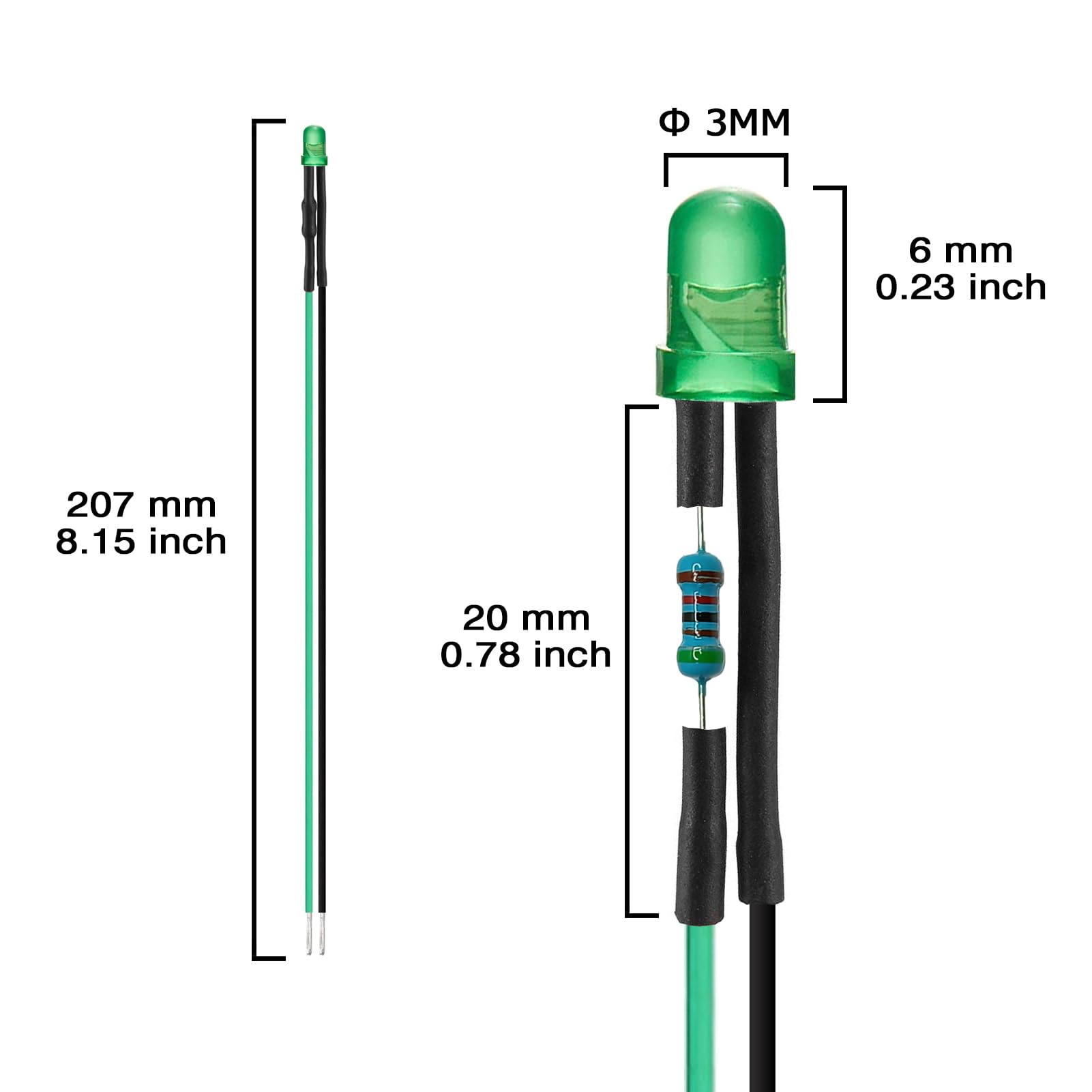 HUAREW LED Diodo emettitori di luce 3mm 5mm Colore bianco/rosso/giallo