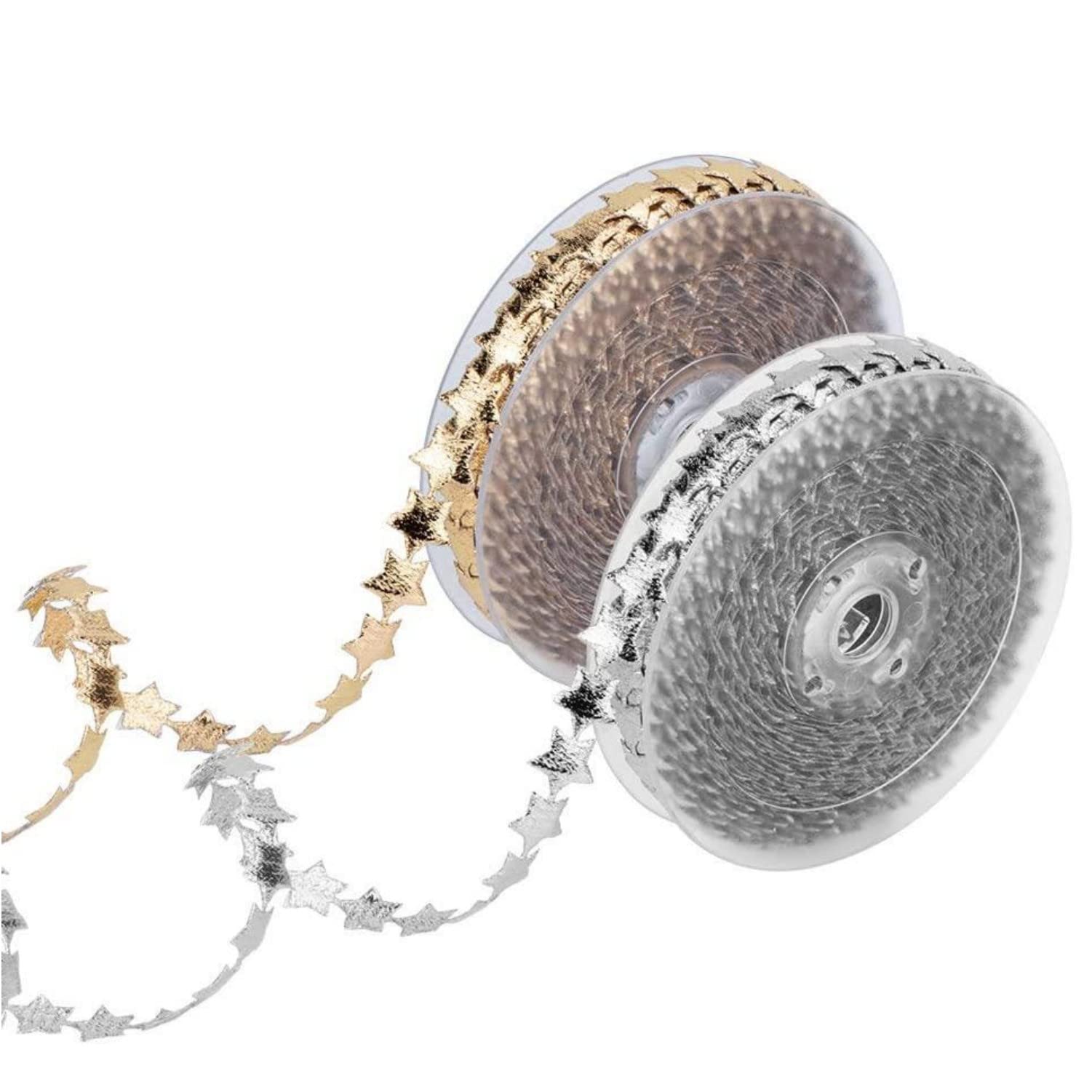 Set aus transparenten Bändern, 15 M Band Aus Glitzerndem Polyester In Spitzenform, Glänzendes DIY-Bastelband for Geschenkverpackungen