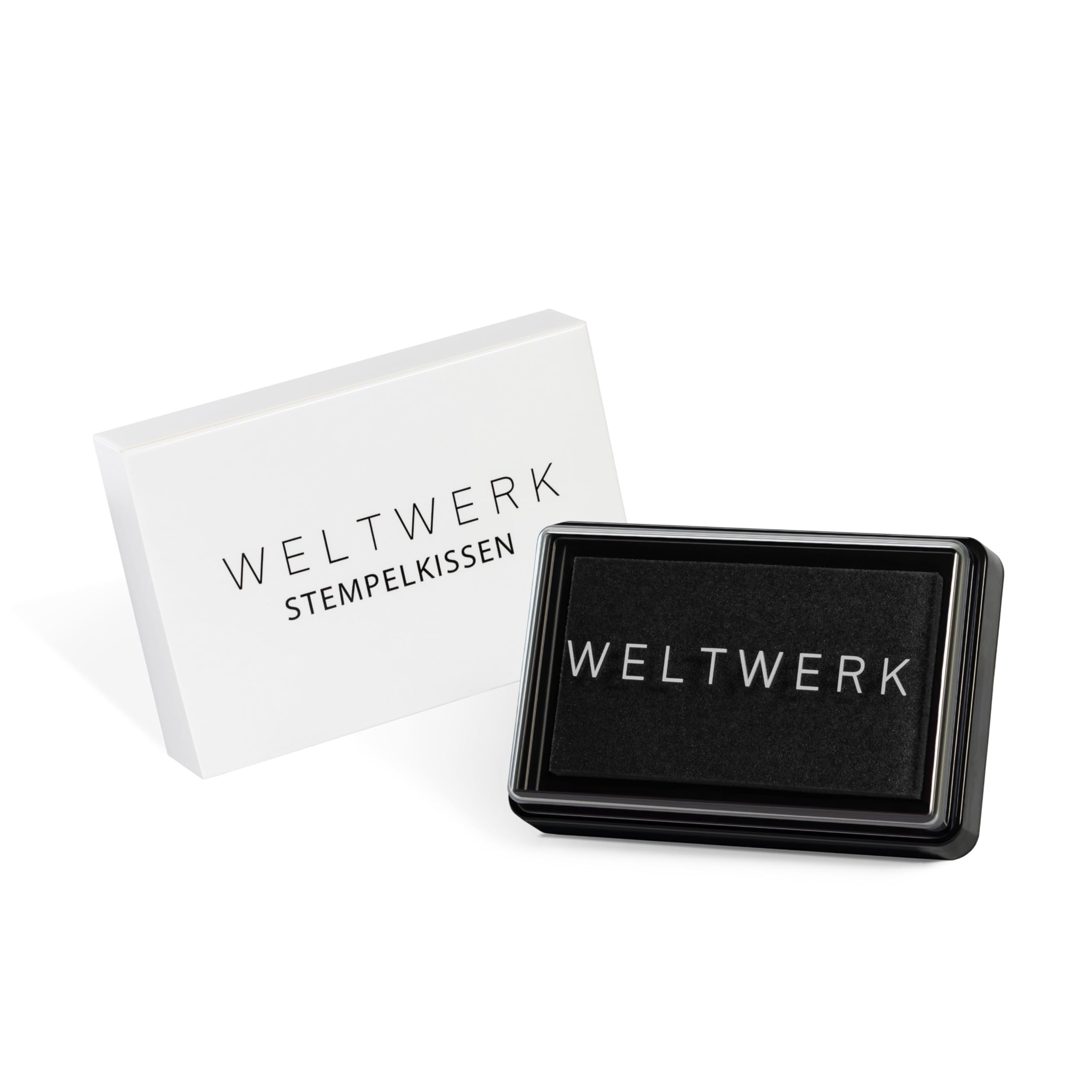 WELTWERK Stempelkissen wiederverwendbar [ungiftig & abwaschbar] – wasserbasiertes Pigmentkissen für Abdrücke –inkl. E-Book mit Bastelideen für Scrapbooking, Hochzeit, Weihnachten & Geschenke