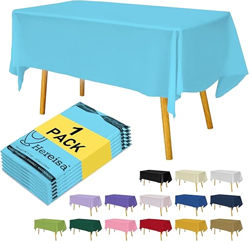 Miniatura 207 de Mantel desechable de alta calidad, paquete de 12, manteles de 54 x 108 pulgadas para fiestas, manteles decorativos para mesas rectangulares, mantel