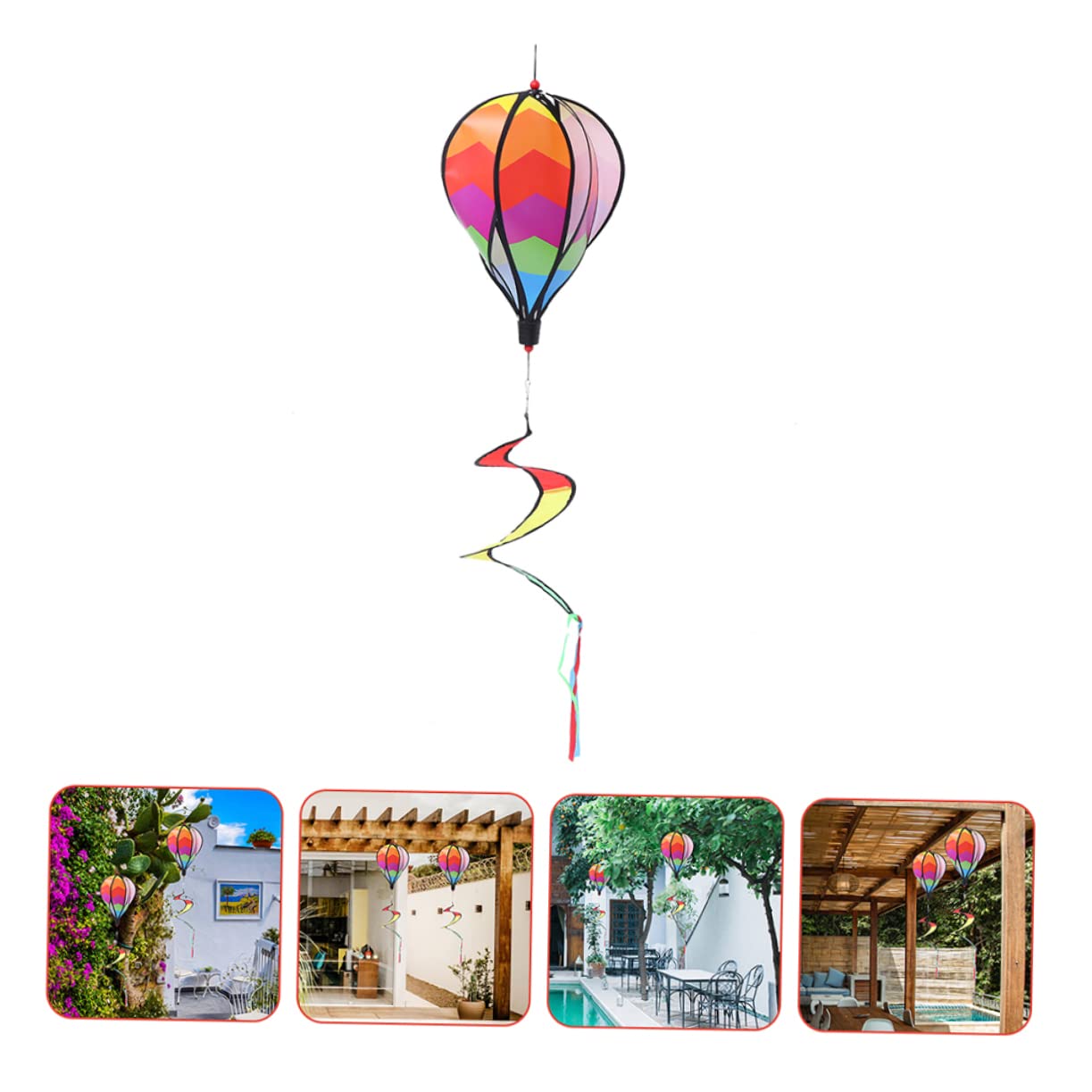 Abaodam 3pcs Hot Air Balloon Wind Spinners Garden Decorations Durable Hanging Windmill Art for Outdoor Patios Yards Backyards Easy to Install Adds Beauty to Your Space