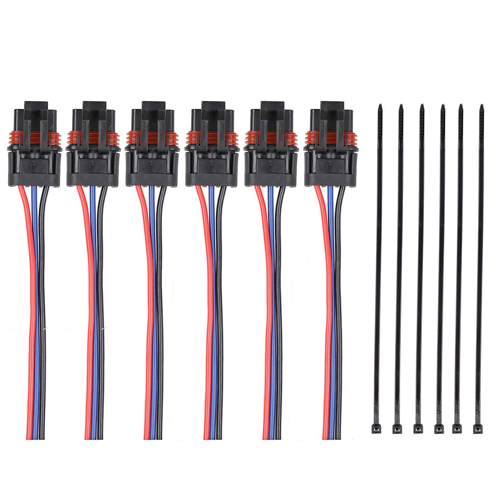Tutor Auto 12Awg Pulse Power Plug Pigtail Connector Compatible with 2018 2019 2020 2021 Polaris Ranger XP 1000 /RZR RS1 Pro General - Bus Bar Harness Pigtail Connectors 6Pcs (6 pcs)