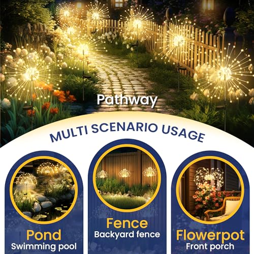 Gigalumi 8813 Garden Outdoor Decor Lights 120Led 2Pack, Solar Garden Lights For Yard Outside Fairy Garden Lights Decorative, Solar Lights For Yard Pathway Flowerbed Planter Balcony Patio Garden Decor thumb #3