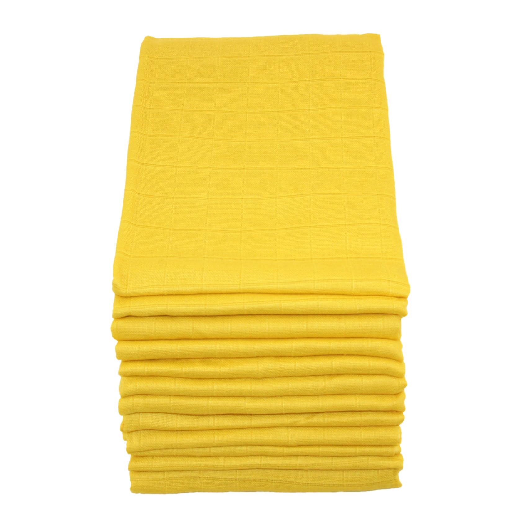 Muslinz Yellow 12Pk 100% Pure Cotton Baby Muslin Squares Burp Cloth 70X70cms –