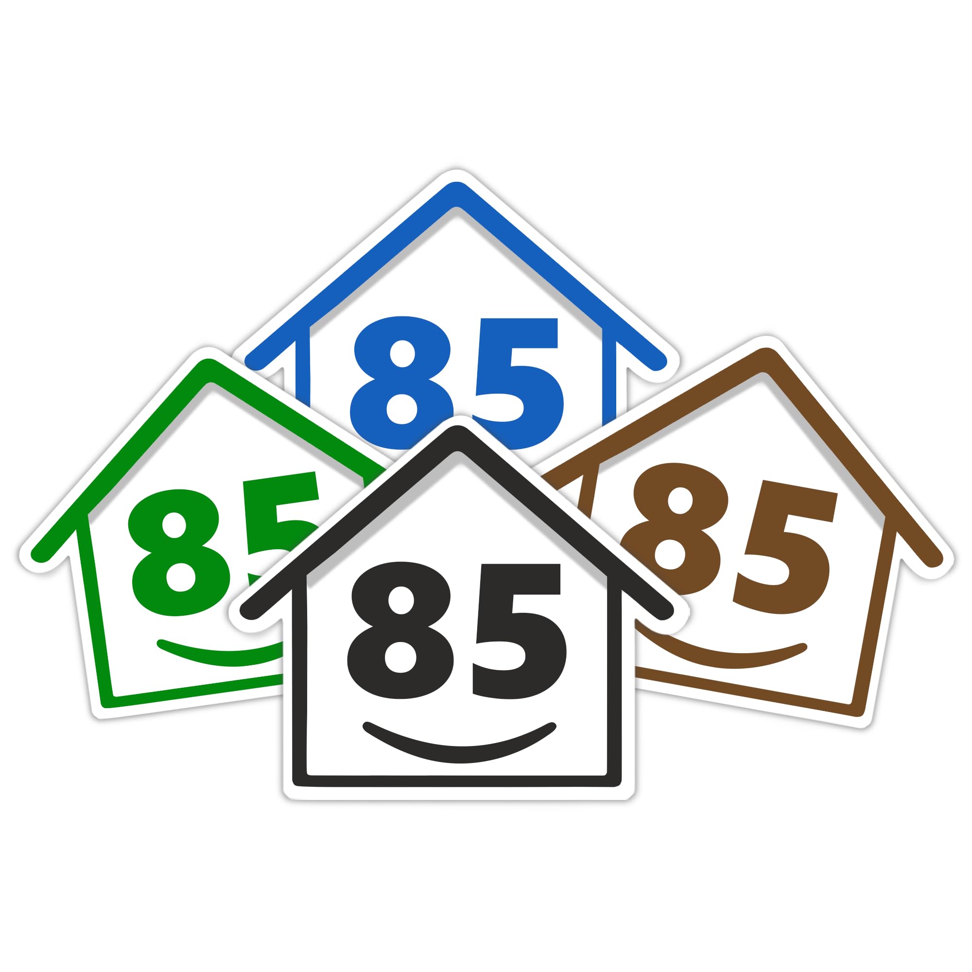 4 x Bin Numbers for Wheelie Bins, 1-99, 15cm ‘Happy House’ Colour Design Dustbin Stickers, Easy Application Stick On Number Stickers - Weatherproof Self Adhesive Vinyl – Blue, Black, Green, Brown (25) — view 98