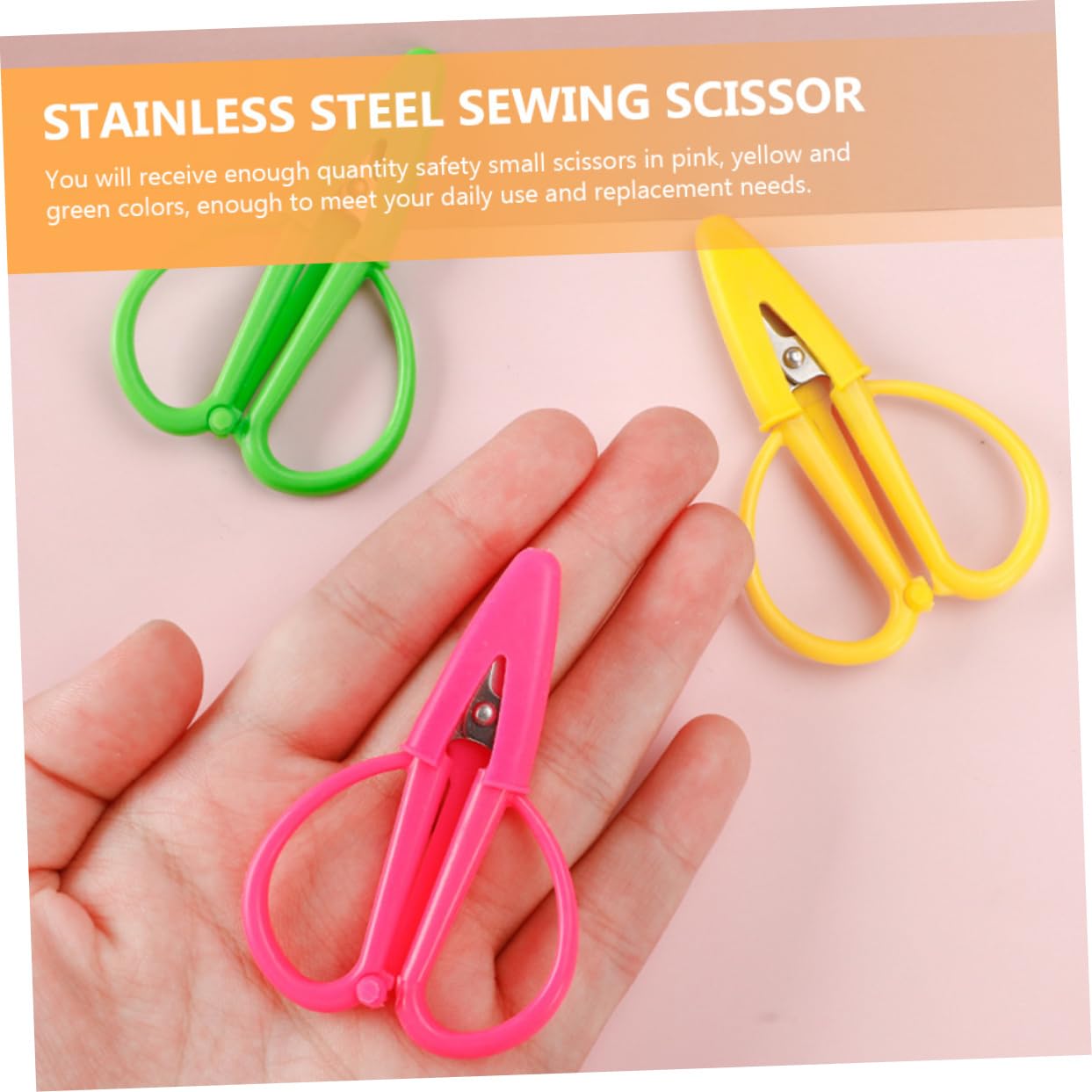 LALAFINA 12pezzi Mini Cesoie Portatili Con Copertura Per Tessuti Cesoie Per Ricamo e Filo Per Attività Manuali Sicure e Comode Da Usare Per Casa e Scuola