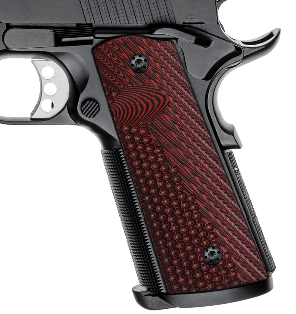 Cool Hand 1911 G10 Grips, Full Size (Government/Commander), Black Screws Included, Magwell Cut, Mag Release, Ambi Safety Cut, New Generation OPS Texture