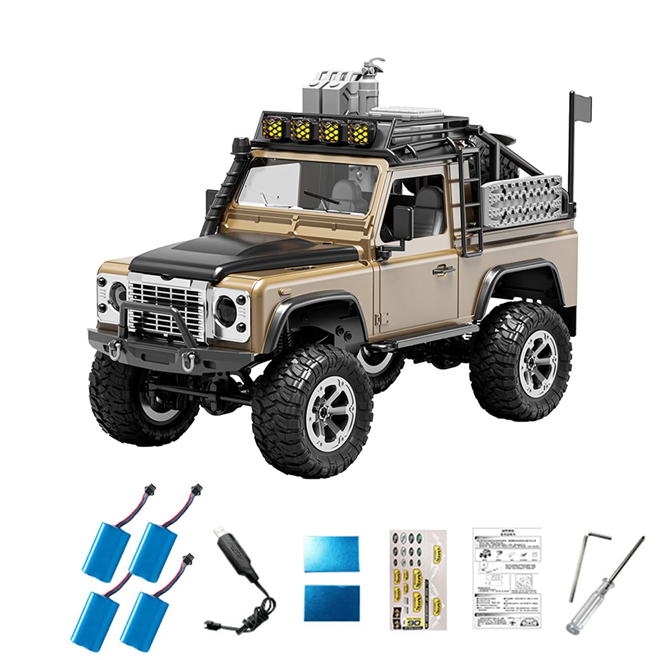 LooWindoer 1/12 RC Rock Crawler 4WD, Full Proportional Off Road Remote Control Truck with LED Lights, 2.4GHz All Terrain Climbing Vehicle, Long Runtime RC Car for Teens & Adults