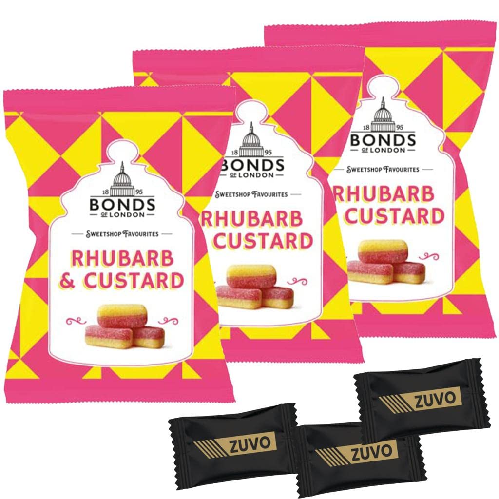 Bonds of London Pack of 3 Rhubarb & Custard British