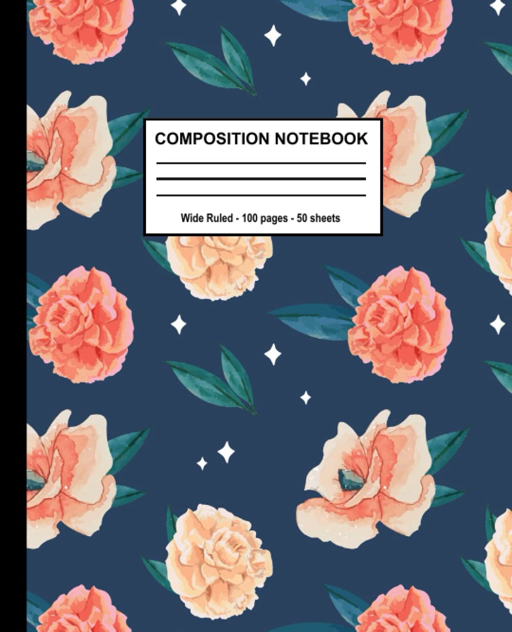Composition Notebook: Wide Ruled Lined Notebook, 7.5 x 9.25, 100 Pages for Teens Kids Students Girls for Home School College for ... | Funny Journal ... Foxes Pattern Design (Composition Notebooks)