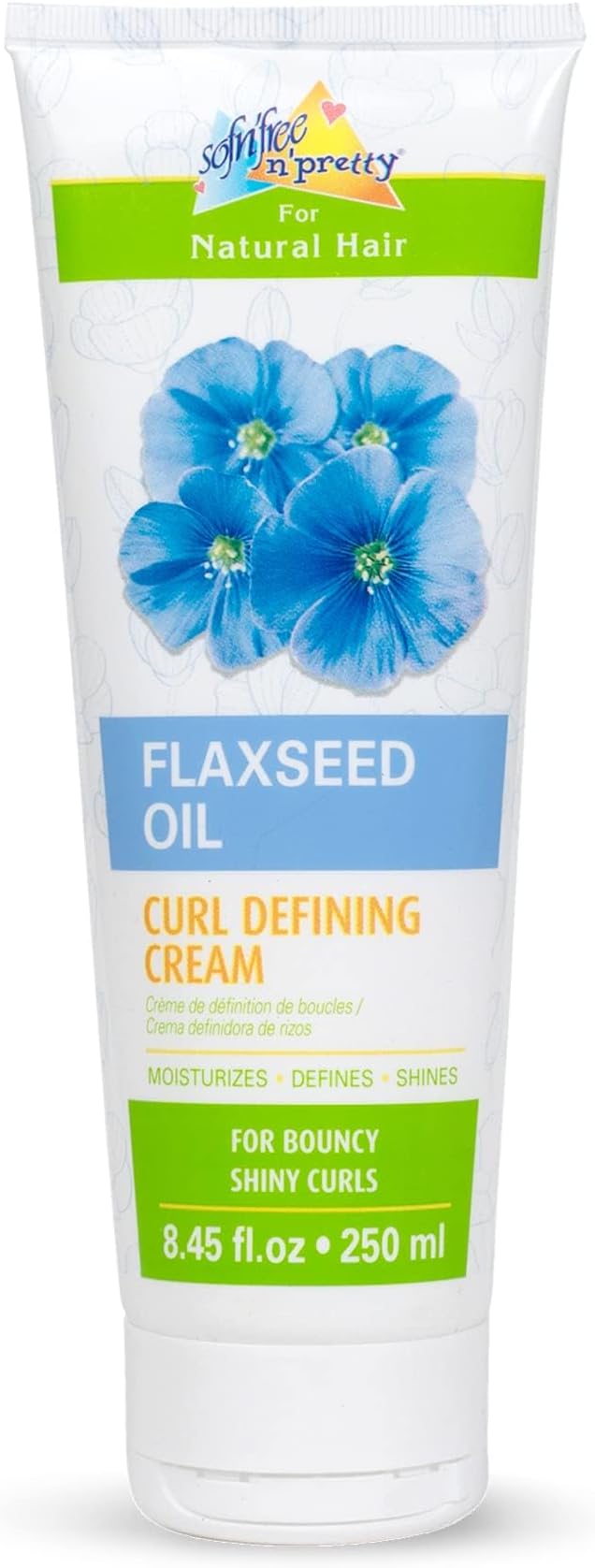 SOF N' FREE n'Pretty Flaxseed Oil Curl Defining Cream for Bouncy Shiny Curls - 8.45 Fl Oz (Pack of 1)