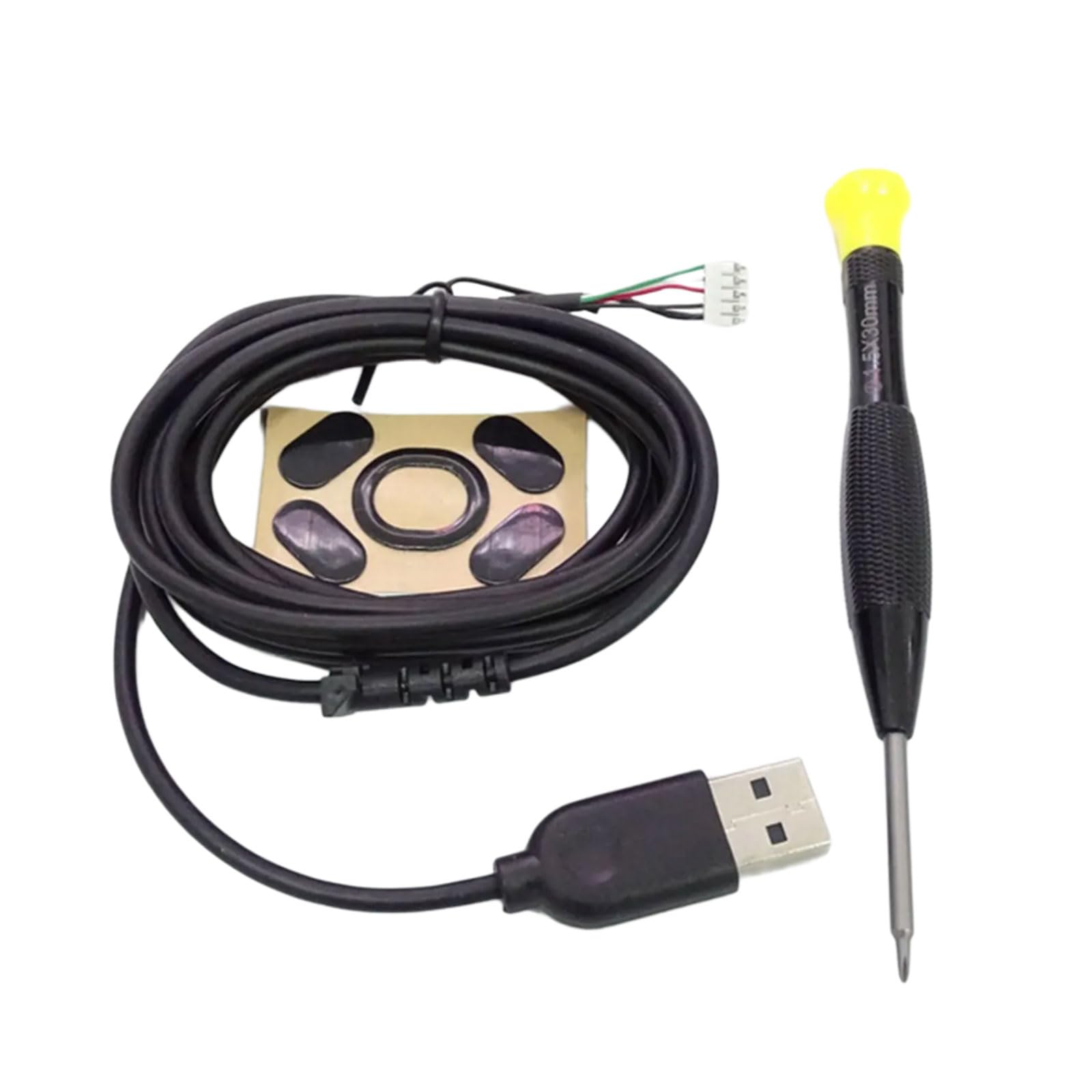 Hsioluted Black Complete Maintenance Bundles Rubber Cable Feet Screwdriver For G102 Smooth Operations Gaming Equipment Screwdriver Smooth Operations Gaming Tools