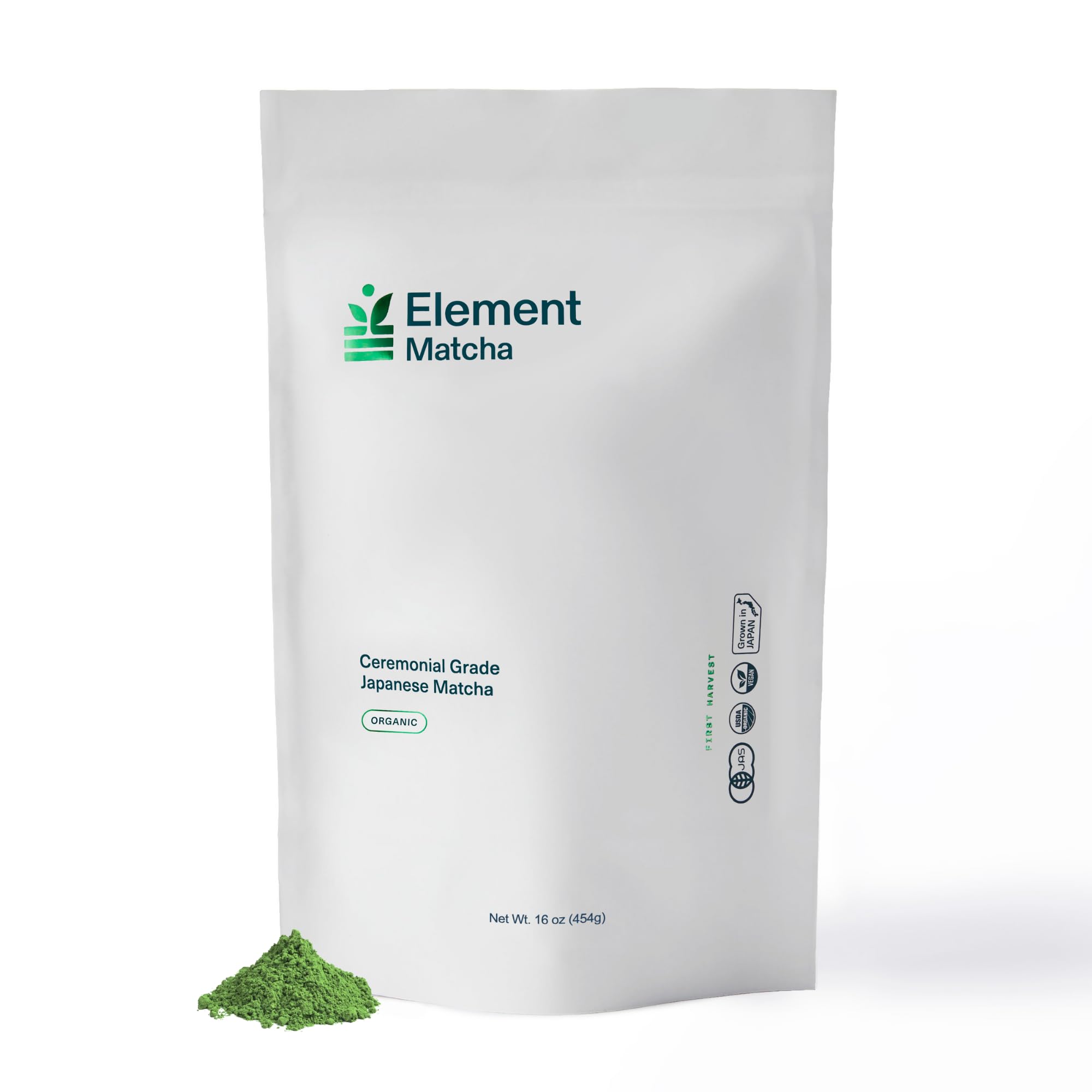 Element Matcha Ceremonial Grade 100 Organic Green Tea Matcha Powder - Authentic Japanese First Harvest for Tea and