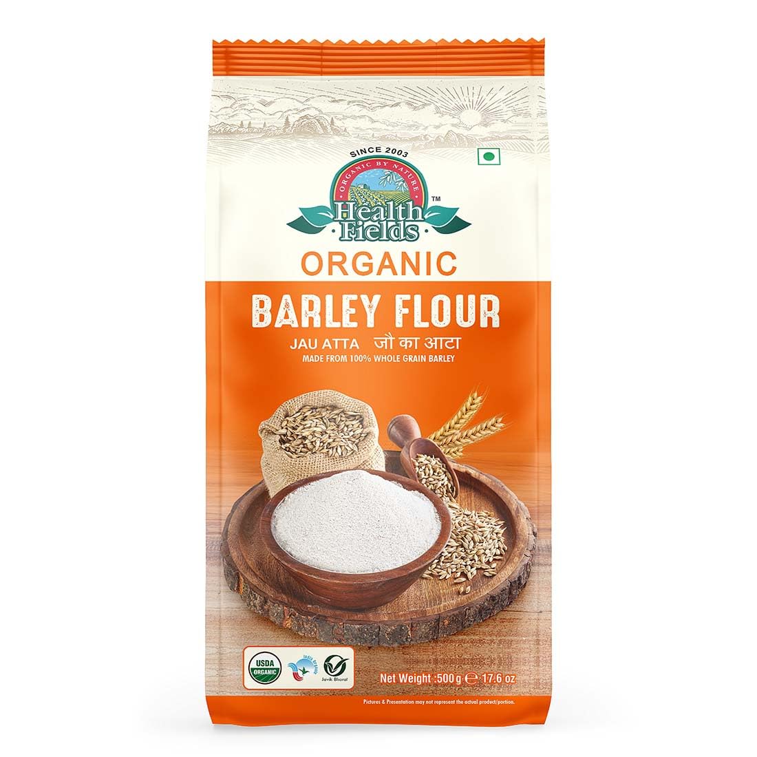 Health Fields Organic Barley Flour/Jau ka Aata - 1.5Kg (3 Pack of 500 Gm each) (B0B93TPC2W) Amazon Price History, Amazon Price Tracker