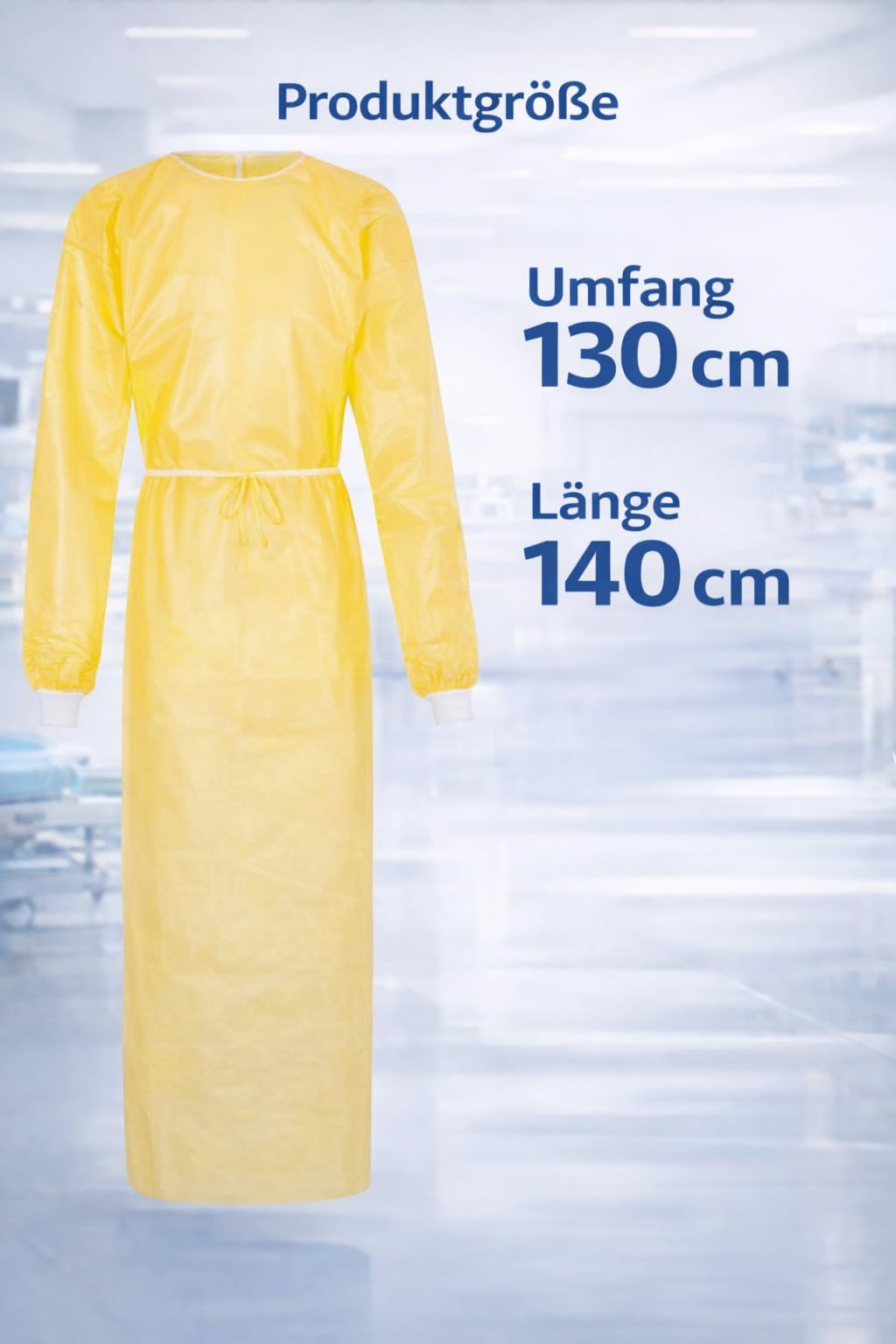 MRSA 100 sztuk żółtych fartuchów ochronnych – jednorazowe fartuchy ochronne z powłoką PE, płaszcz izolacyjny, fartuch operacyjny, fartuch dla gości, fartuch szpitalny, jednorazowy