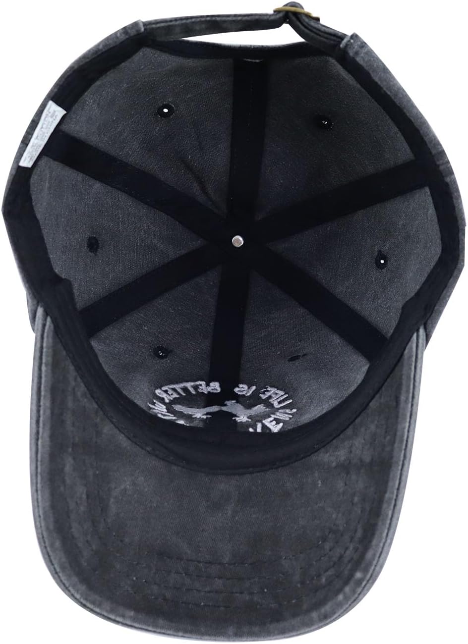 Tbstlumd Funny Life is Better with Chickens Hat for Women Men, Adjustable Cotton Embroidered Farm Baseball Cap - Image 6