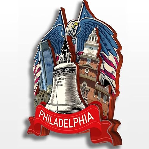 Miniatura 3 de Imán para nevera de Filadelfia, Pennsylvania, Estados Unidos, América, colección de madera, madera 3D, hecho a mano, recuerdos de la ciudad, imán