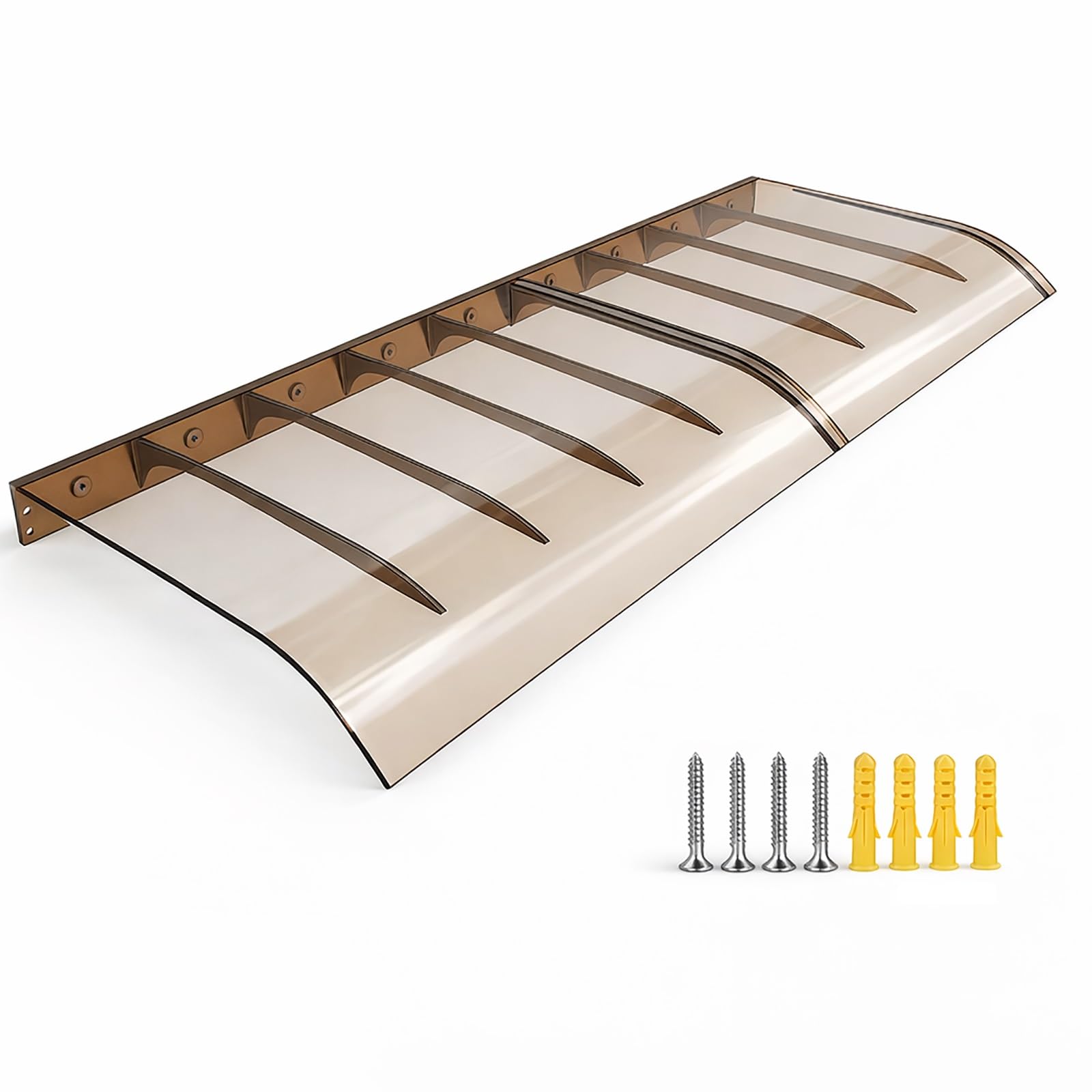 Czyzmdd Braune Transparent Door Canopy 40X80cm 50X100cm 60X120cm 3.5Mm Polycarbonate Awning Balcony Cover For Sun And Rain Protection (60X240cm)