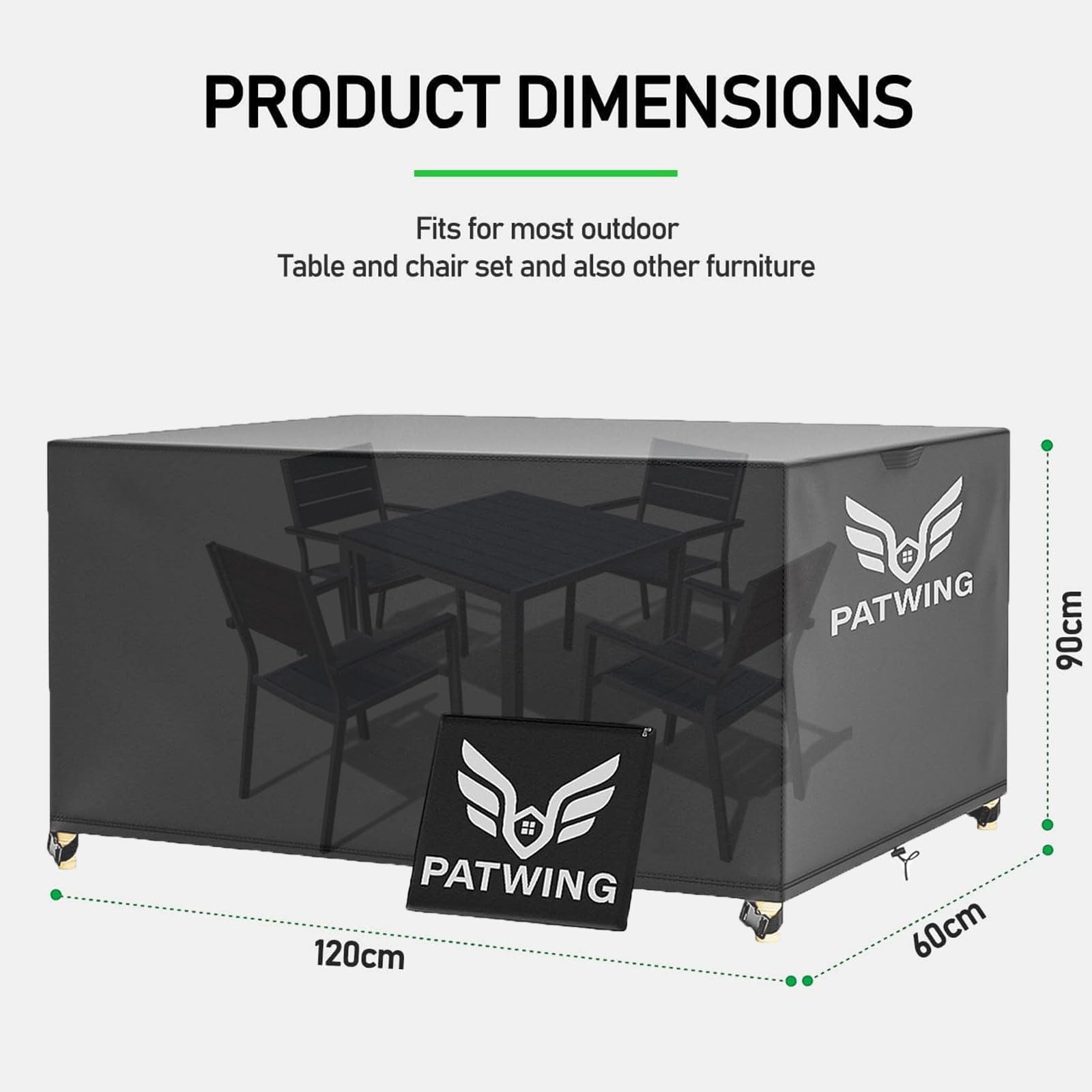 Copertura Impermeabile Per Mobili Da Giardino 170x170x90cm - Anti UV, Vento, Neve E Polvere - Foto 7