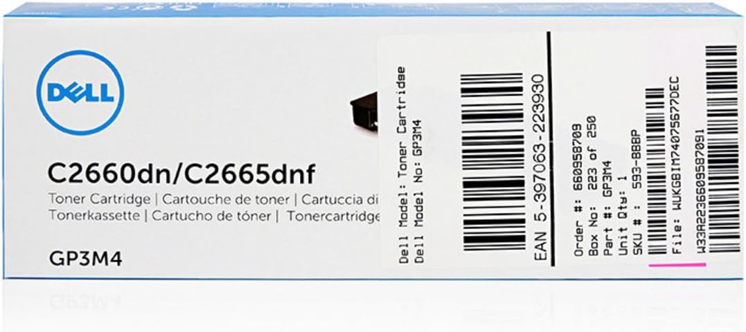 Dell GP3M4 Magenta Toner Cartridge, 1200 Yield, 1 Size