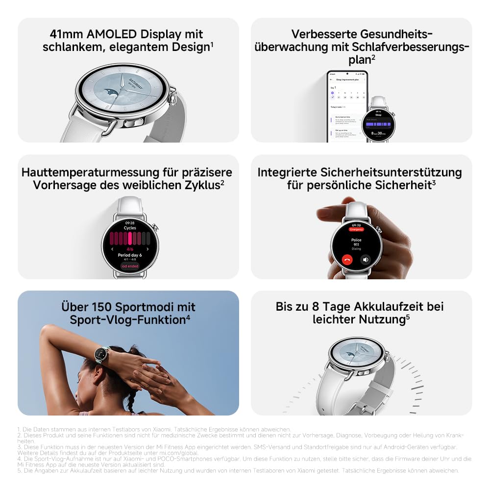 XIAOMI Watch S4 41mm Smartwatch Edelstahlgehäuse Fluorkautschuk-Armband Mintgrün
