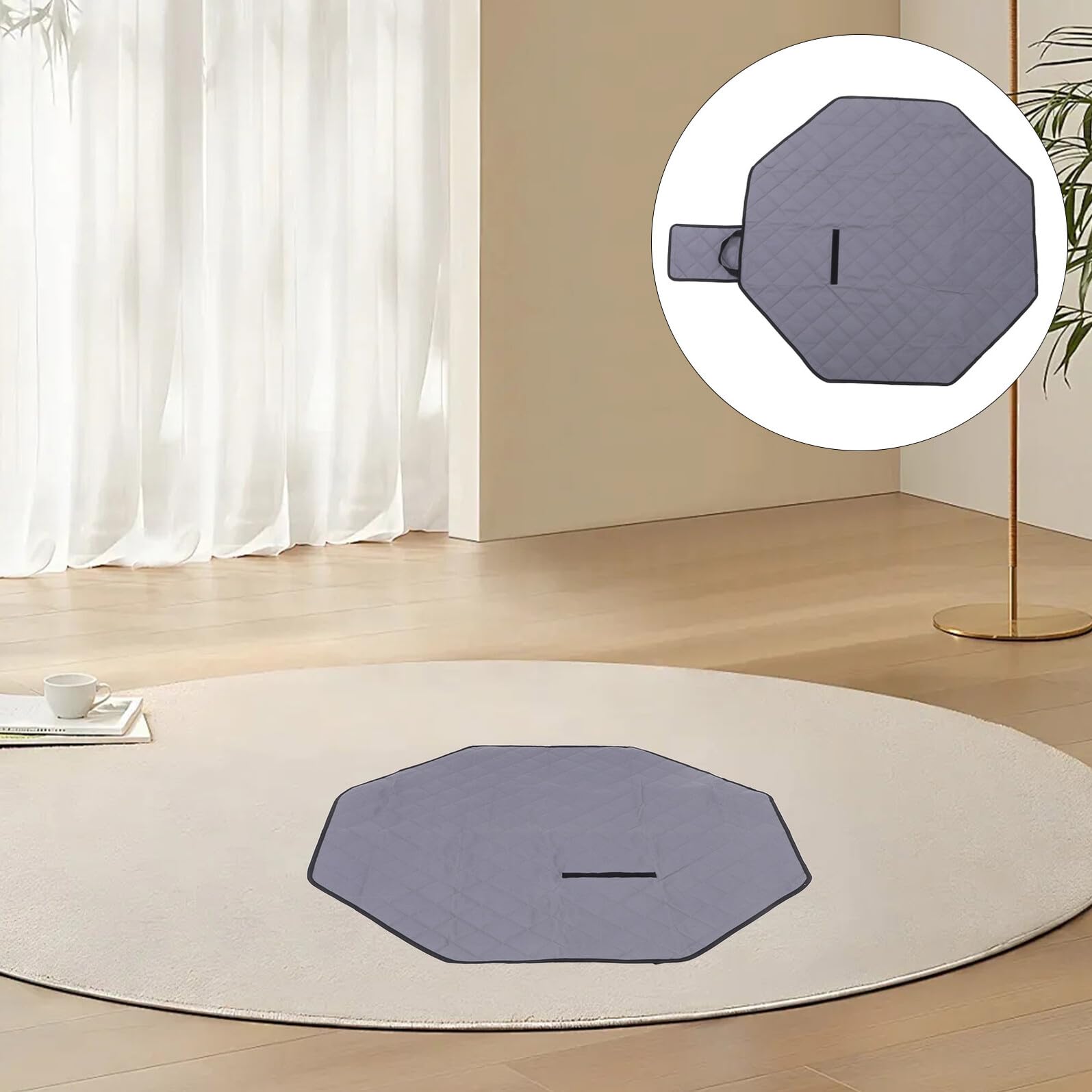 Hemobllo Alfombrilla Octogonal para Perros y Mascotas, Plegable y Portátil, Barrera ضد Humedad, Tela Oxford, para Camping E Interior