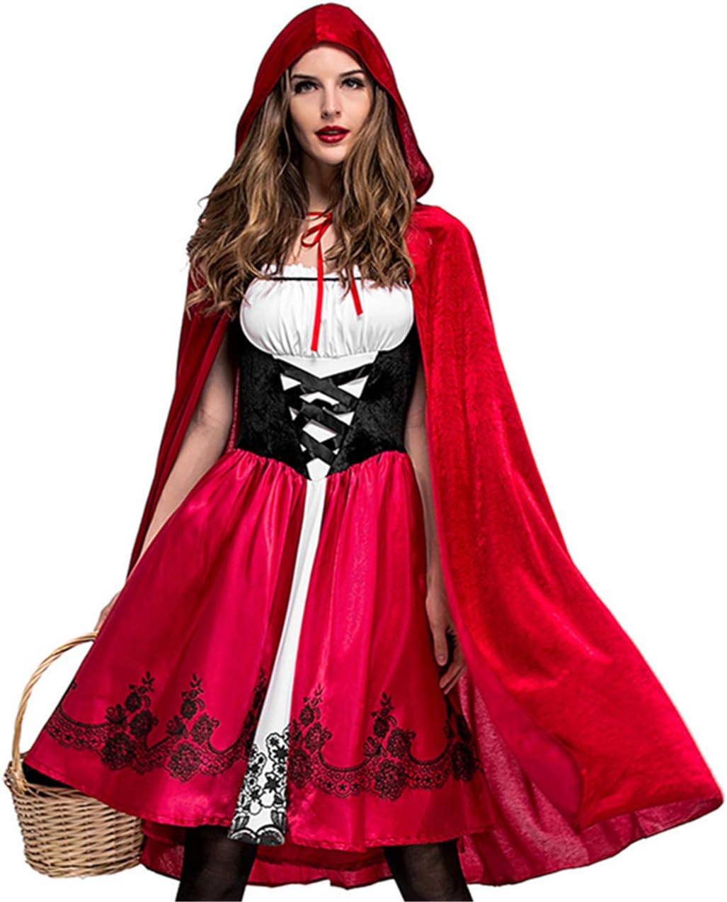 Women's Little Red Riding Hood Halloween Cosplay Costume Party Dress