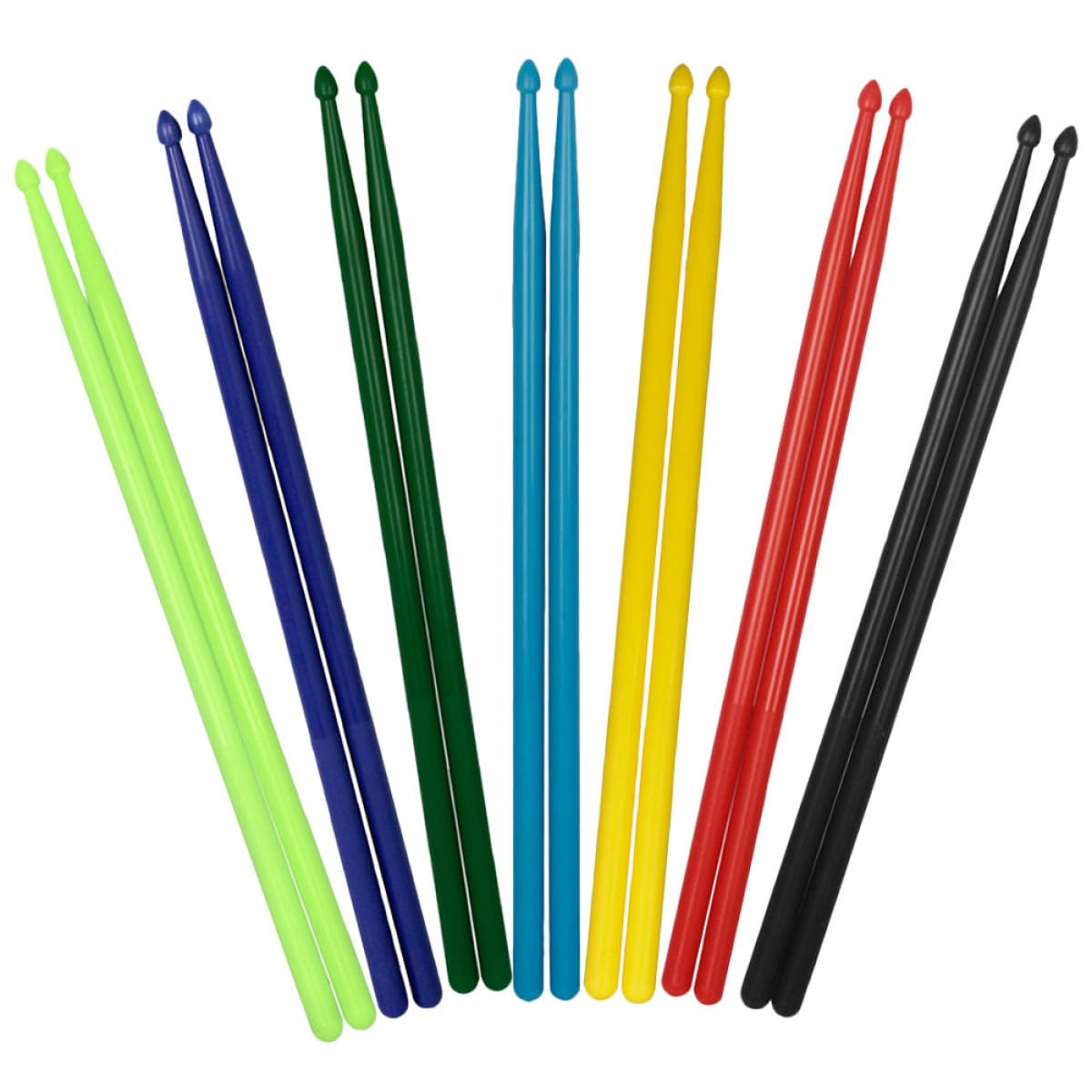 7 Pares de Baquetas de Batería 5A de Nailon Ligero Multicolor Punta Resistente Accesorio para Percusión Adecuado para Práctica Conciertos y Banda Musical