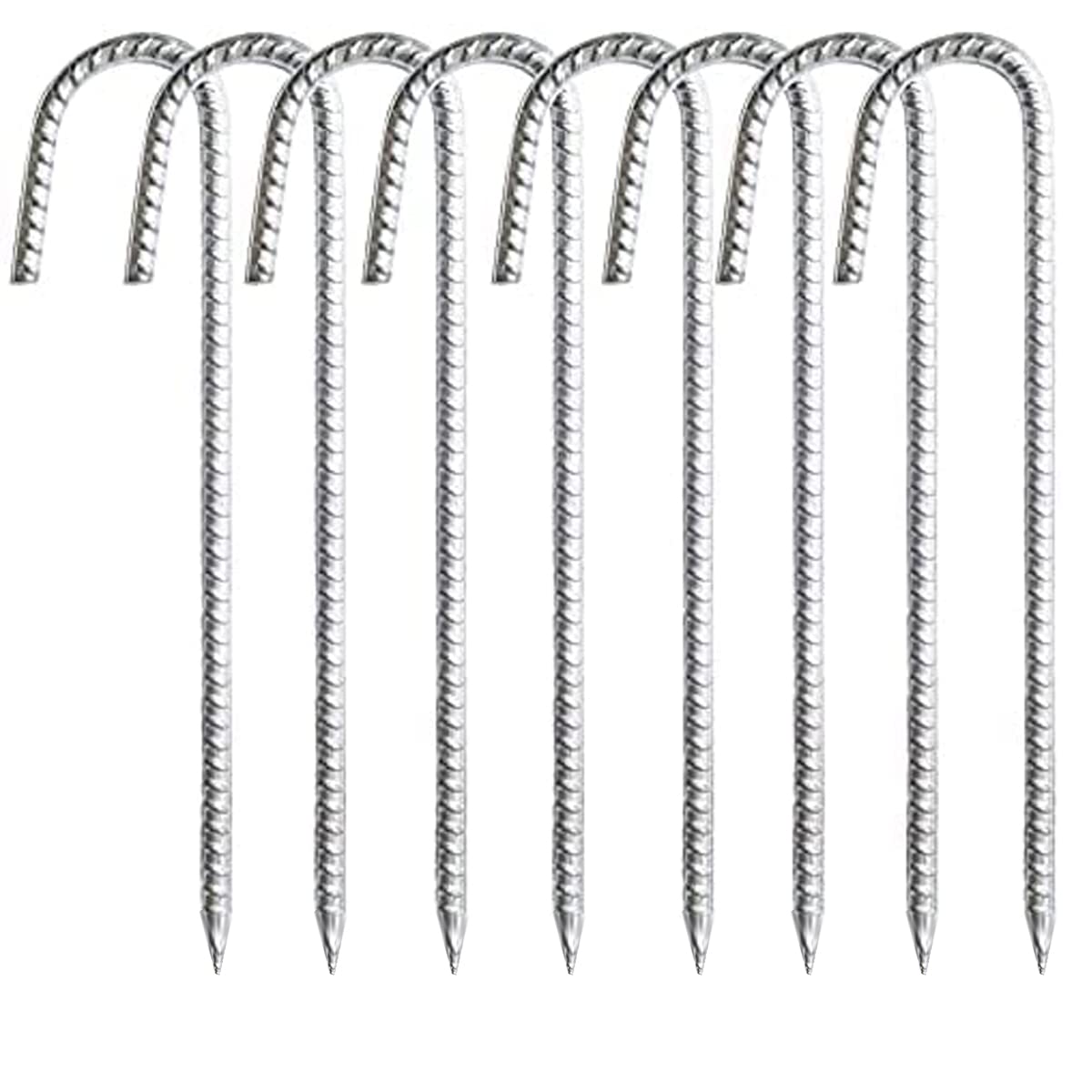 Ultra-Strong Heavy Duty Tent Pegs – Pack of 8 Extra Thick 8mm Galvanised Metal Pegs, Rust-Proof for Agricultural Fences, Camping, Garden, Gazebo, Outdoor Use