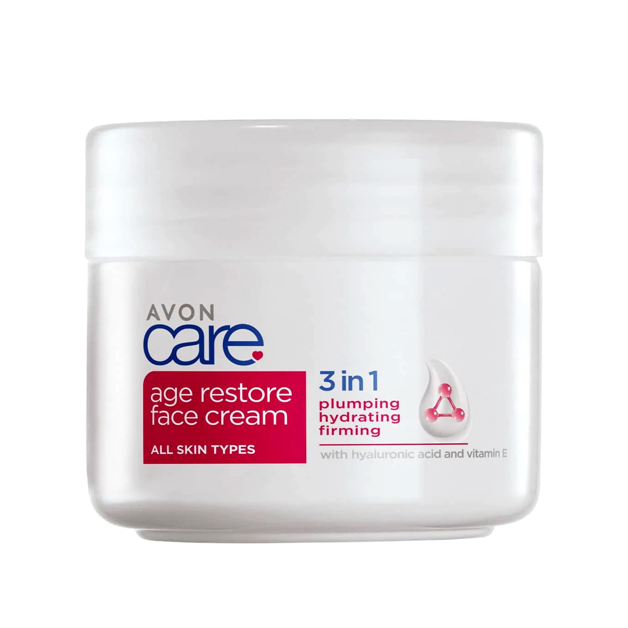 Avon Care 3 in 1 Age Restore Face Cream to Plump, Hydrate & Firm Skin with Hyaluronic Acid & Vitamin E for All Skin Types - 100ml