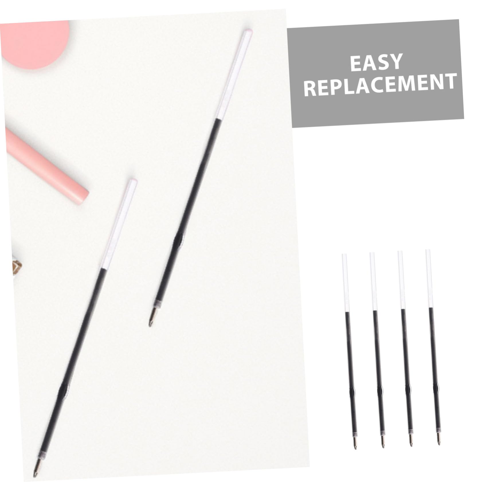 POPETPOP 500 Pièces Recharges de Stylo Bille Rétractables Noir Encre Séchage Rapide Compatibles la Plupart des Stylos à Lot pour Usage Bureau et École