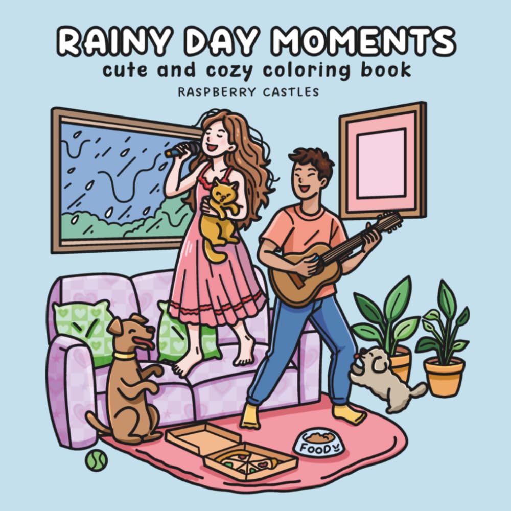 Rainy Day Moments Hygge Coloring Book: A Cozy Hygge Coloring Book | Bold & Easy Coloring Book for Adults, Teens & Kids | Relaxing Rainy Day Scenes for Stress Relief, Relaxation & Cozy Hobbies