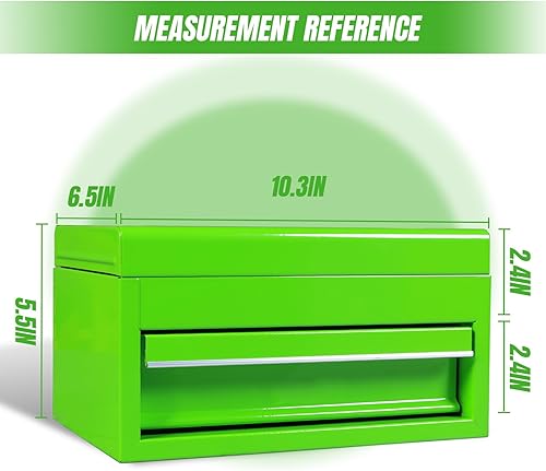 Miniatura 2 de Torin APBT701GB - Mini caja de herramientas portátil de acero de 10 pulgadas con cajón, pequeña caja de herramientas de metal para garaje, hogar
