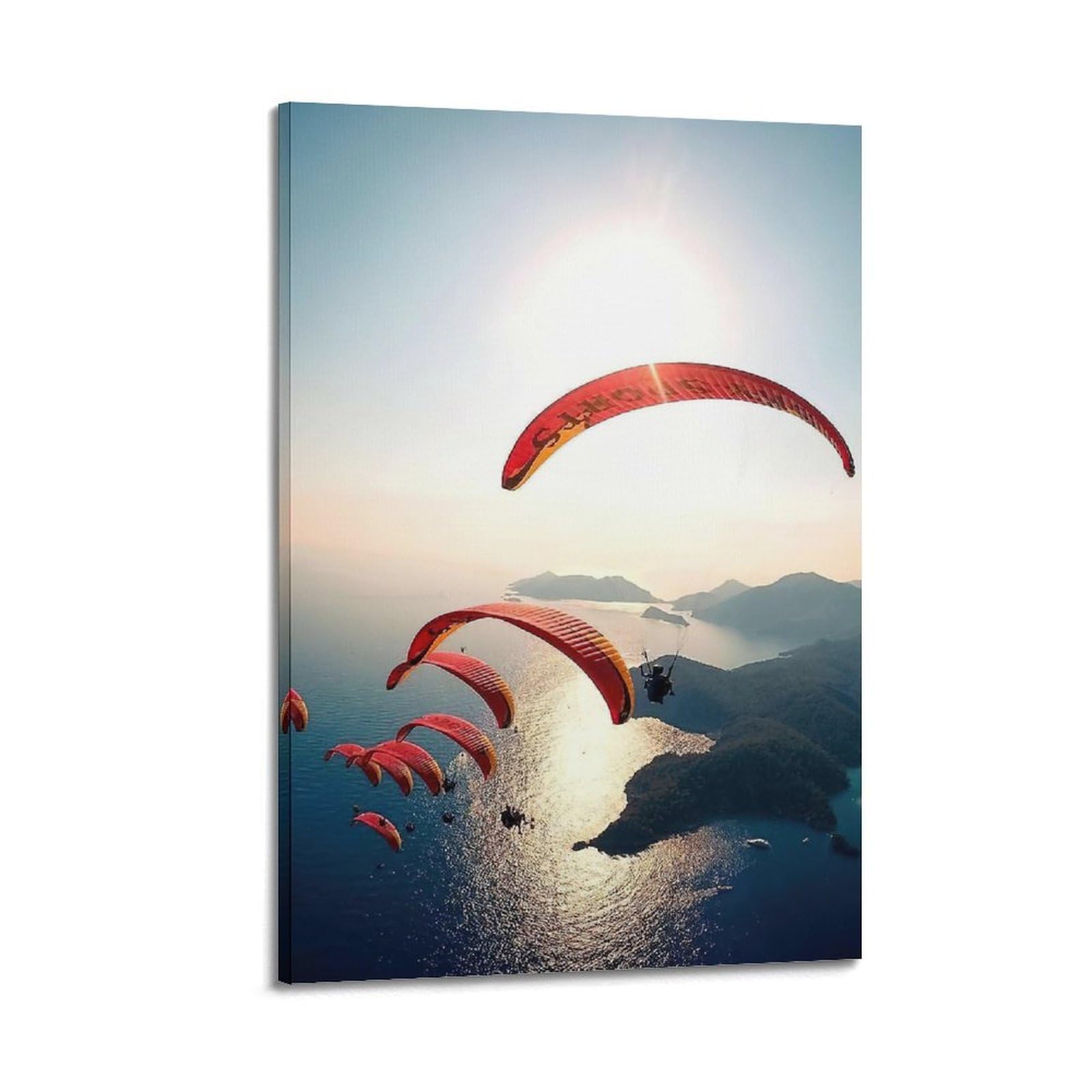 YCGYMX Poster sportivo su tela, motivo: foto aerea della squadra in parapendio, poster decorativo da parete e stampa artistica moderna, poster decorativo per la camera da letto (50 x 75 cm)