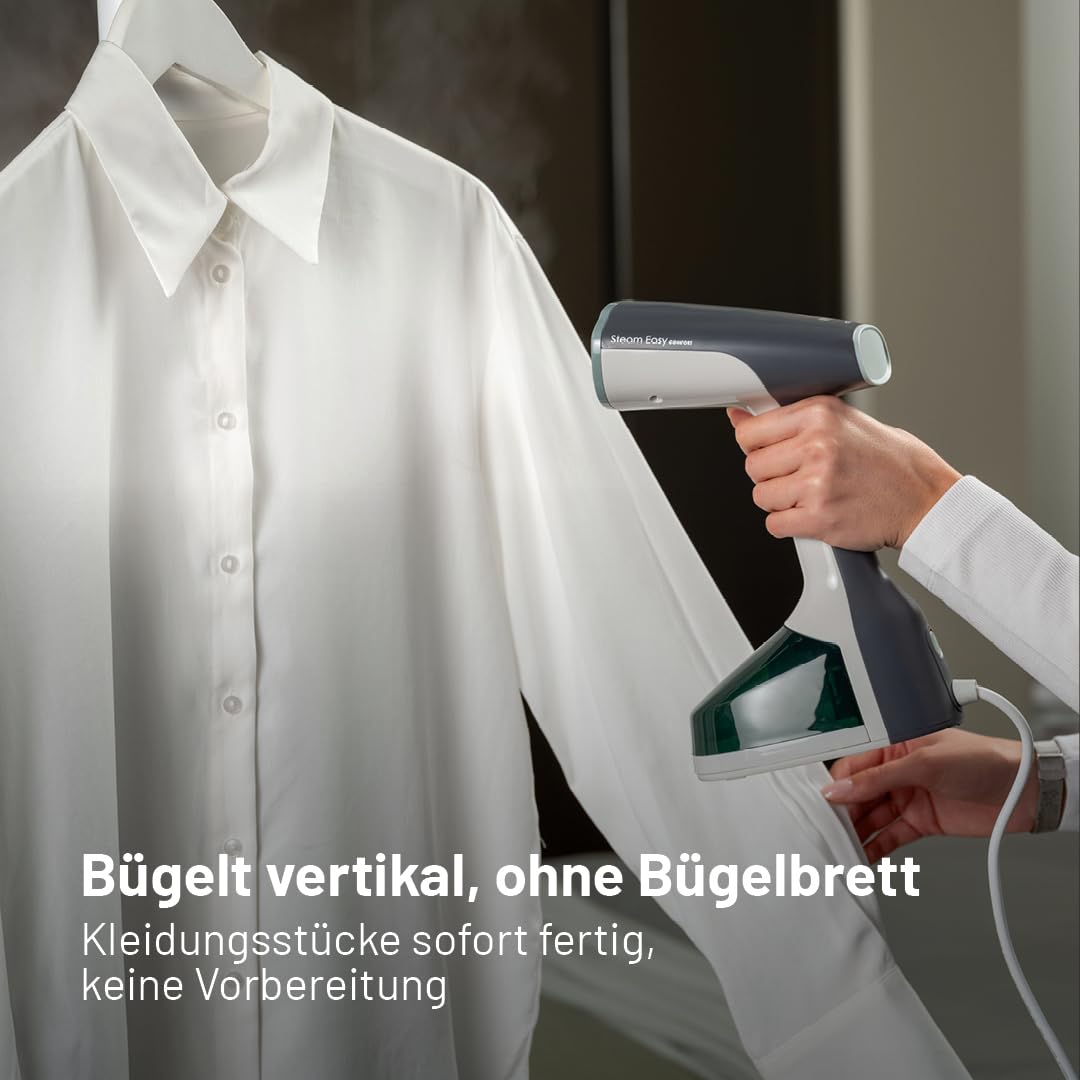 Imetec Steam Easy Comfort Vertikales Bügeleisen 1500W, Dampf 25-30 g/min, in 30 Sek. einsatzbereit, 250 ml Tank, leicht, Vertikaler Dampfbügler, auch auf Reisen praktisch