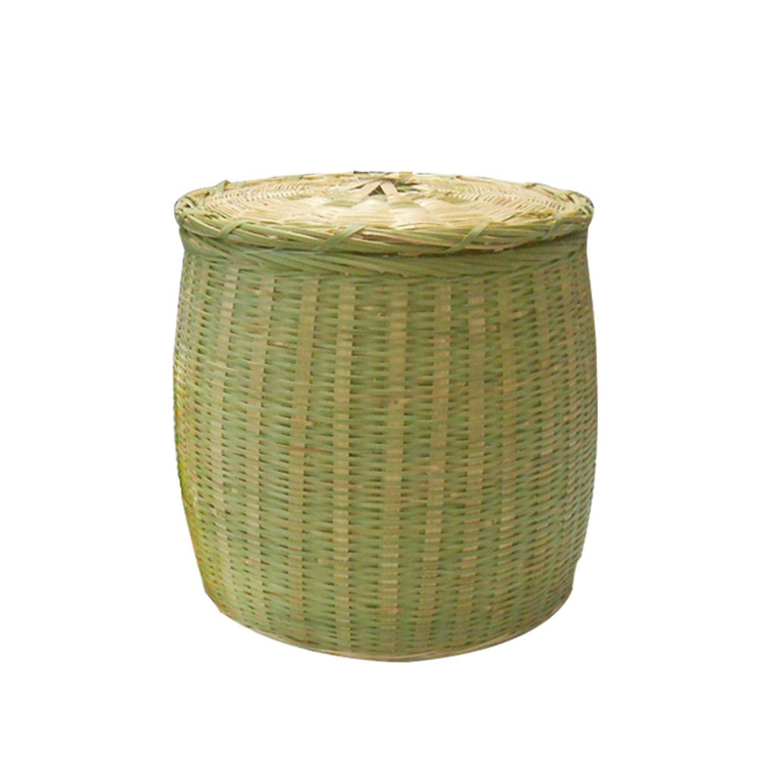 Hlhlh One Color Basket Storage Bamboo Woven, Desktop Handwoven Round, Table For Bathroom, Bedroom, Sundries, Toy(20Cmx20cm)
