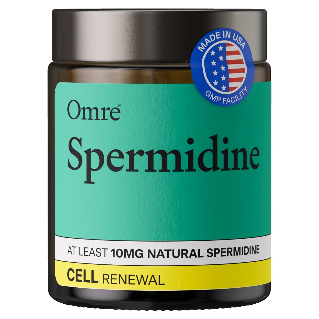 OMRE Spermidine Supplement (10mg of Non-Synthetic Spermidine) - 3rd-Party Tested 1000mg Wheat Germ Extract Standardized to No Less Than 1% - 10mg of Natural Spermidine per Serving