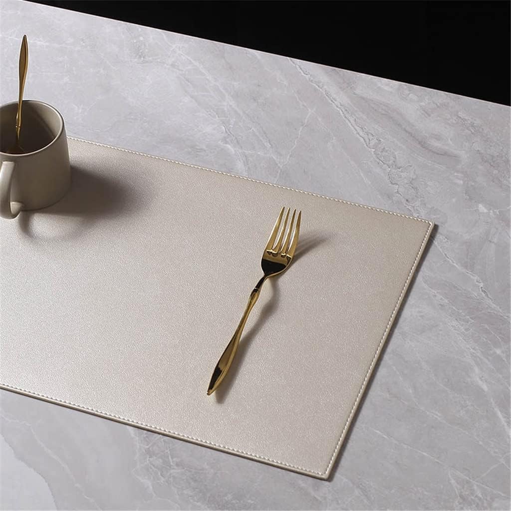 2 Pcs Leather Table Place Mats Western Pads Tableware Solid Color Bowl Mat Home Kitchen Accessories
