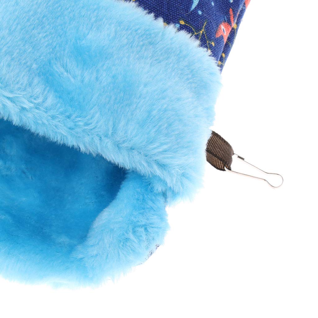 perfk Winter Hängematte Hängender Schlafsack Kuschelsack für Hamster Meerschweinchen Ratte Chinchilla Frettchen, Katze Blau