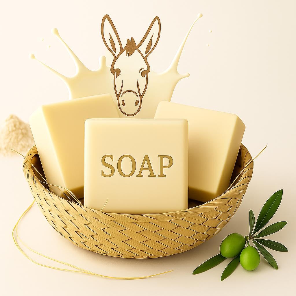 dmiRaz Natural Donkey Milk Soap (Donkey Milk Soap) Anti-Ageing with Vitamin E, A, C - Traditionally Handmade Soap 150 g
